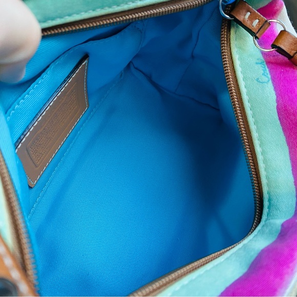 Coach Y2K Watercolor Multicolored Stripe Minibag Pouchette - Picture 12 of 12